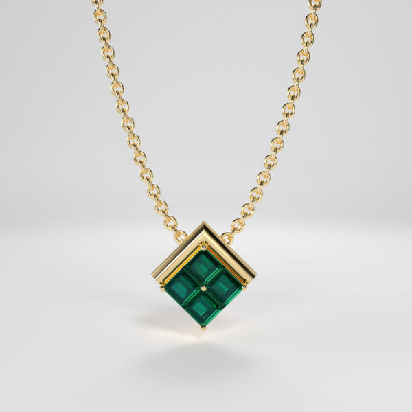 Embrace collection. Necklace emerald yellow gold