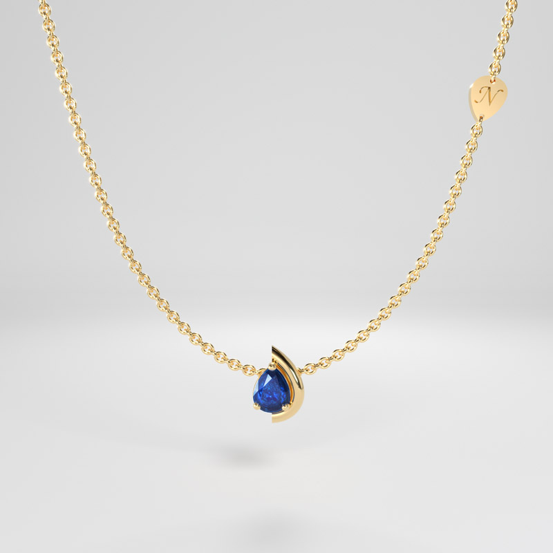 Pear Sapphire Pendant - Image 2