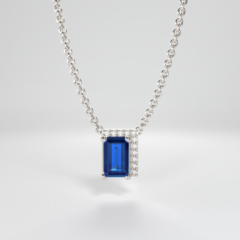 Embrace Collection Square Sapphire Pendant white gold
