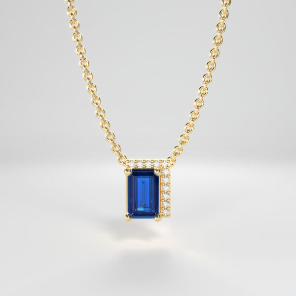 Embrace Collection Square Sapphire Pendant Yellow gold
