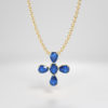 Deep Blue Cross Sapphire Yellow Gold
