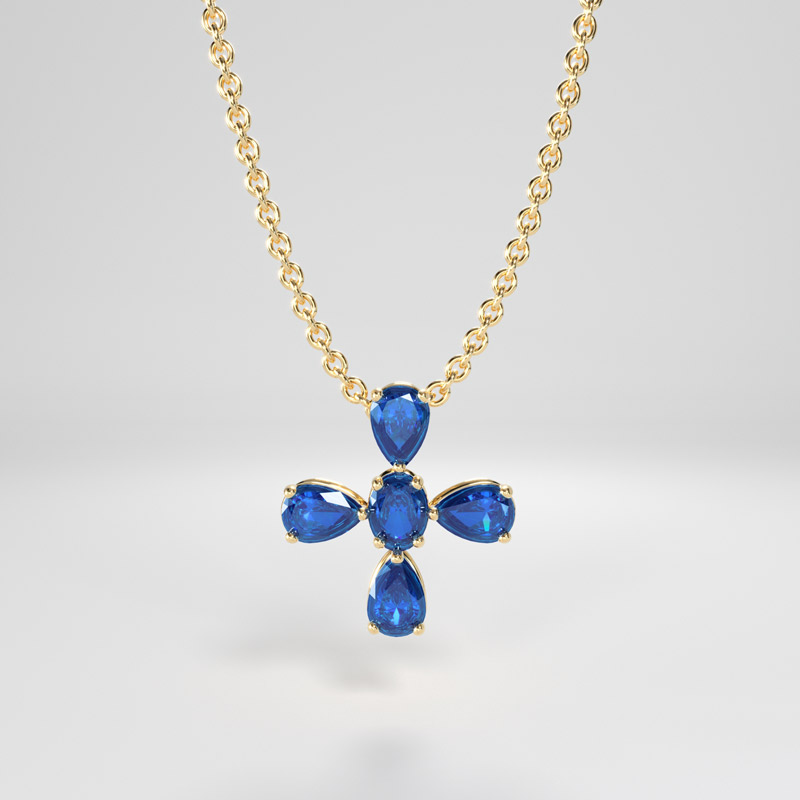 Deep Blue Cross - Nadia Zachou Fine Jewellery Creations