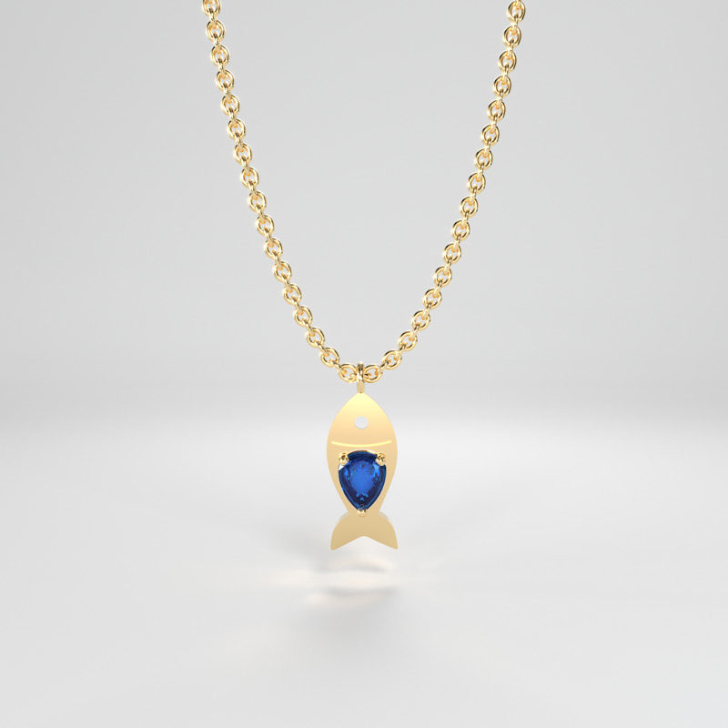Spirit Animal Charms Fish in Gold with chain