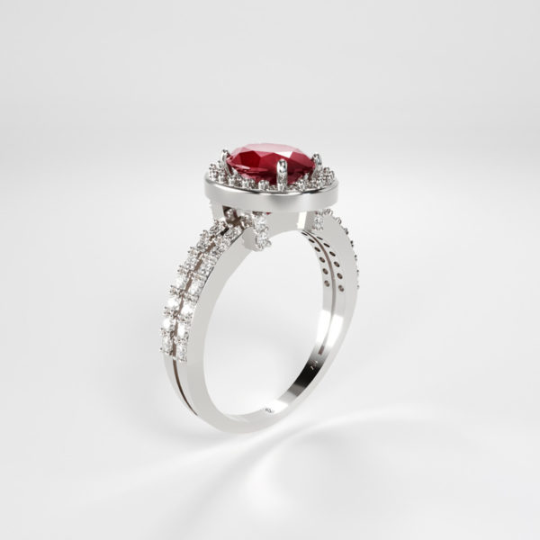 Engagement Ring – “Forever” Oval Ruby & Diamonds