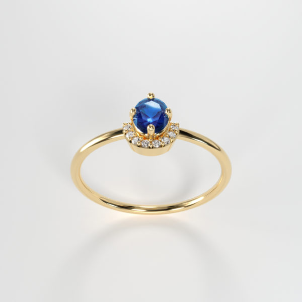 Gold "Embrace Collection Oval Sapphire Ring" - Yellow, white and rose gold - 9ct