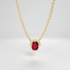 Gold "Embrace Collection Oval Ruby Pendant" - Yellow, white and pink gold - 9ct, 14 carat and 18 carat