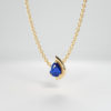 Pear Sapphire Pendant" - Yellow, White and Pink gold In 9ct, 14 carat and 18 carat