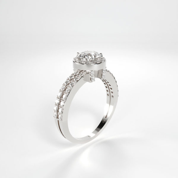 Diamond Engagement Ring in White Gold