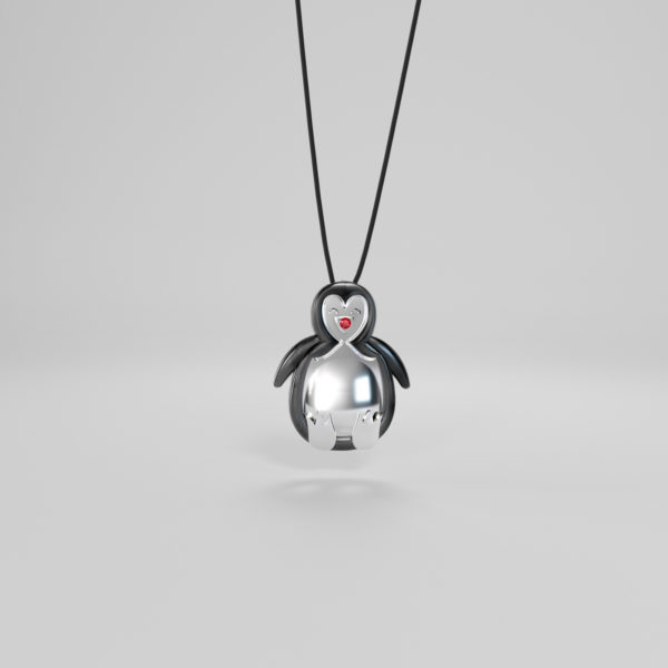 Lucky Charm 2022 Penguin Pendant - Black cord
