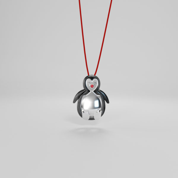 Lucky Charm 2022 Penguin Pendant - Red cord